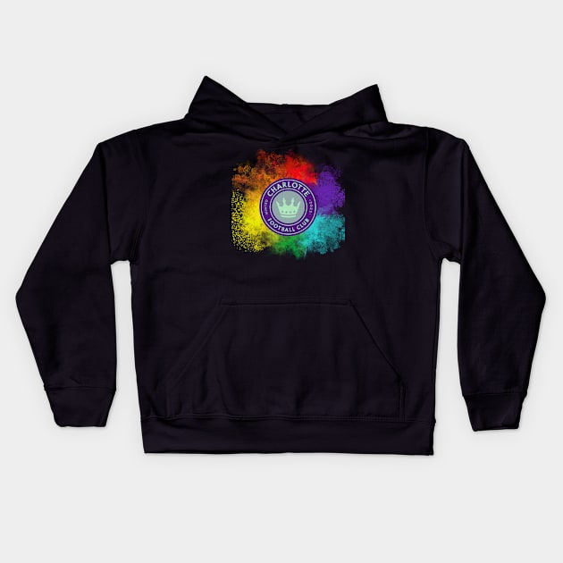 Rainbow Charlotte fc Kids Hoodie by AmyNMann